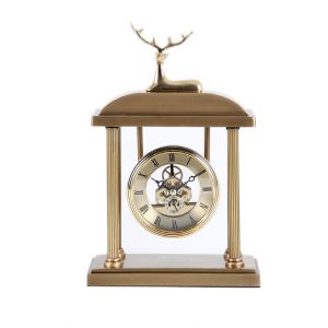 Đồng hồ để bàn decor cổ điển Hươu Lộc