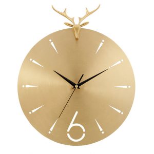 Đồng hồ treo tường sang trọng hươu vàng