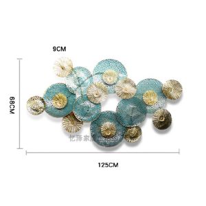 Tranh kim loại trang trí tường phòng khách decor Hoa Xanh