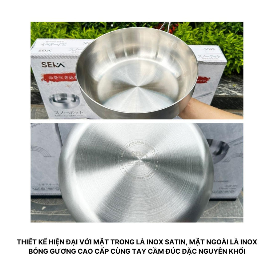 Chảo bếp từ chảo Tuyết Inox 304 SEKA