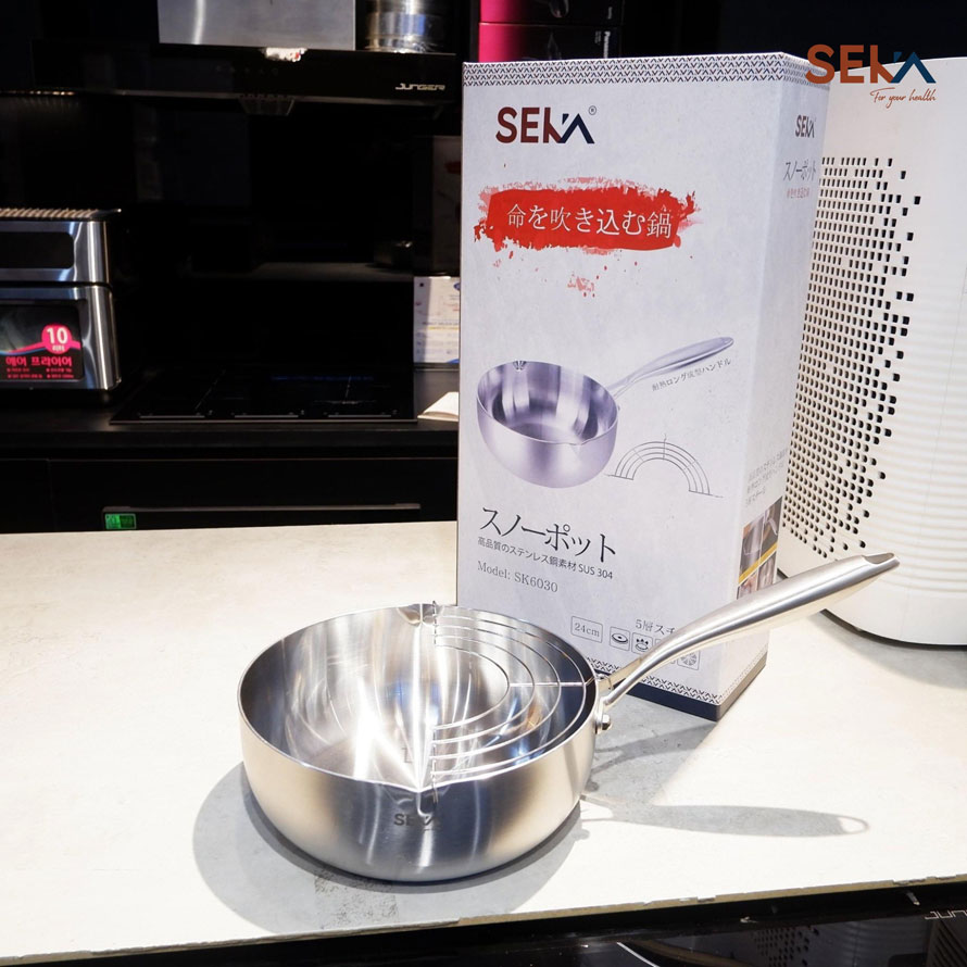 Chảo bếp từ chảo Tuyết Inox 304 SEKA