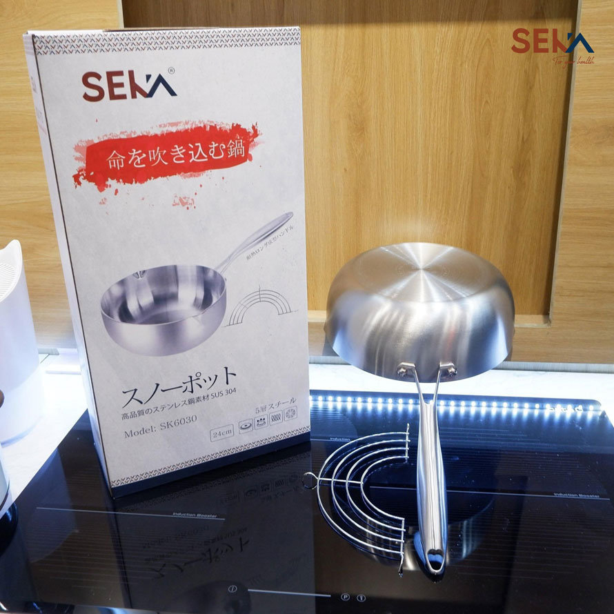 Chảo bếp từ chảo Tuyết Inox 304 SEKA