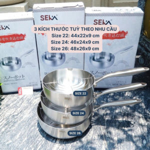 Chảo bếp từ chảo Tuyết Inox 304 SEKA