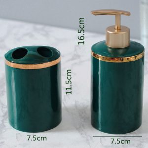 Bộ dụng cụ sứ đựng đồ nhà tắm Green