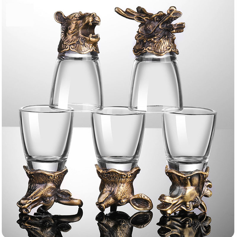 Bộ cốc chén uống rượu thủy tinh kèm khay