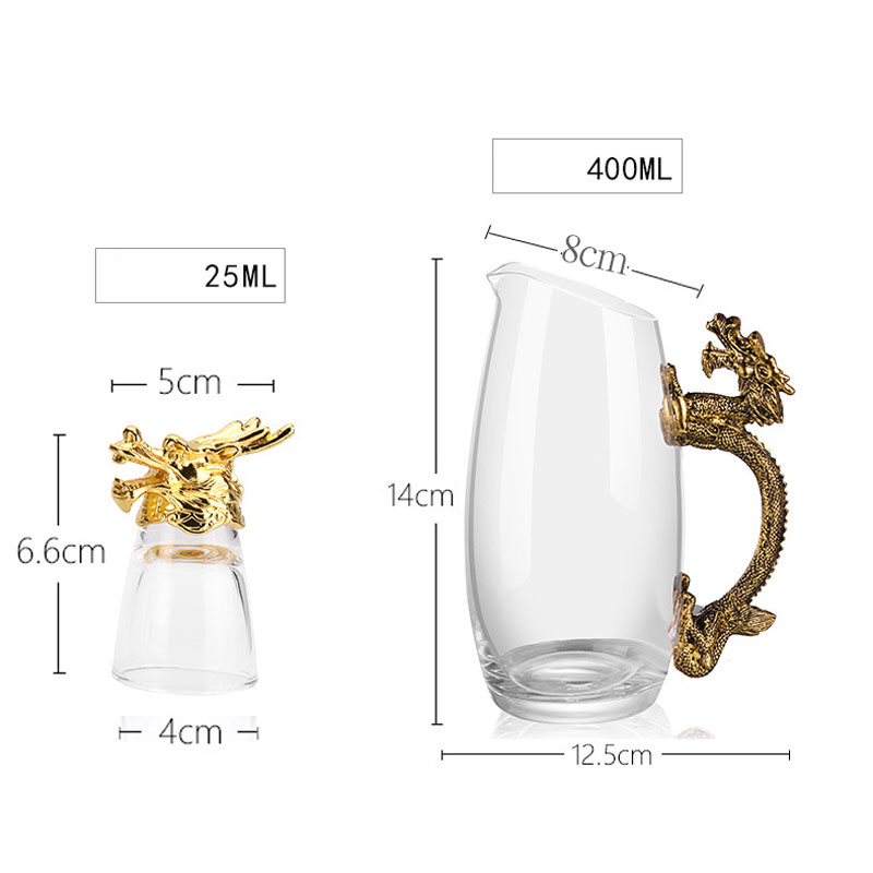 Bộ cốc chén uống rượu thủy tinh kèm khay