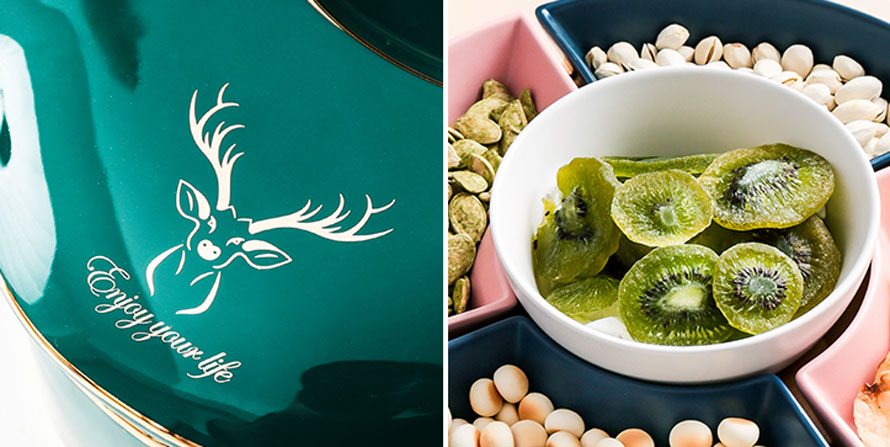 Khay mứt sứ green