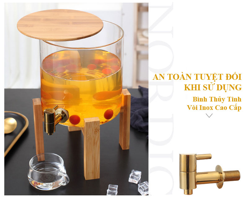 Bình thủy tinh đựng nước ngâm hoa quả ngâm rượu