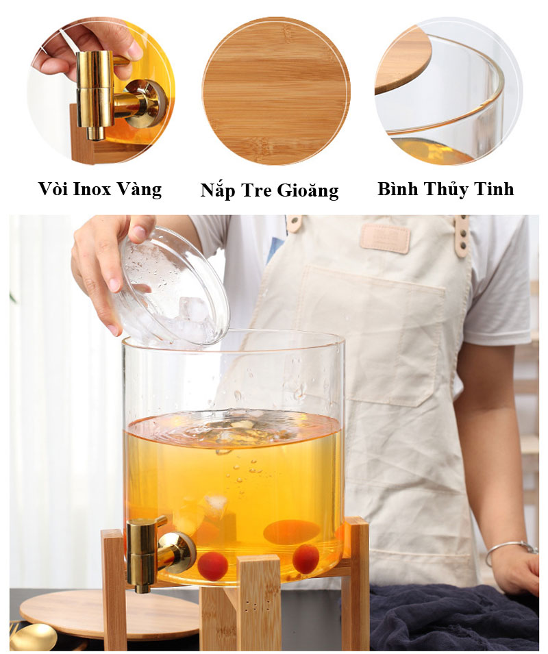 Bình thủy tinh đựng nước ngâm hoa quả ngâm rượu