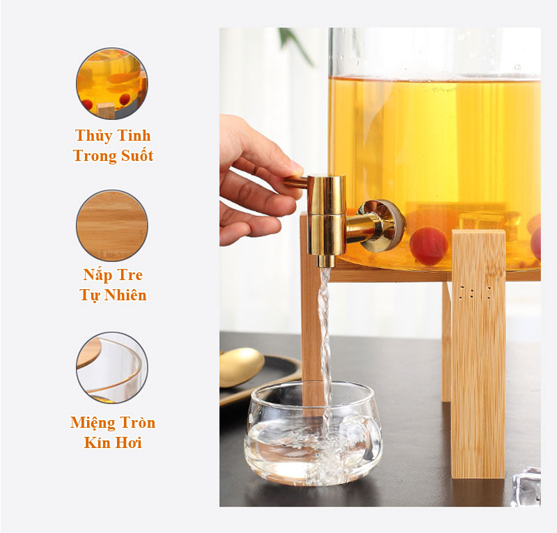 Bình thủy tinh đựng nước ngâm hoa quả ngâm rượu