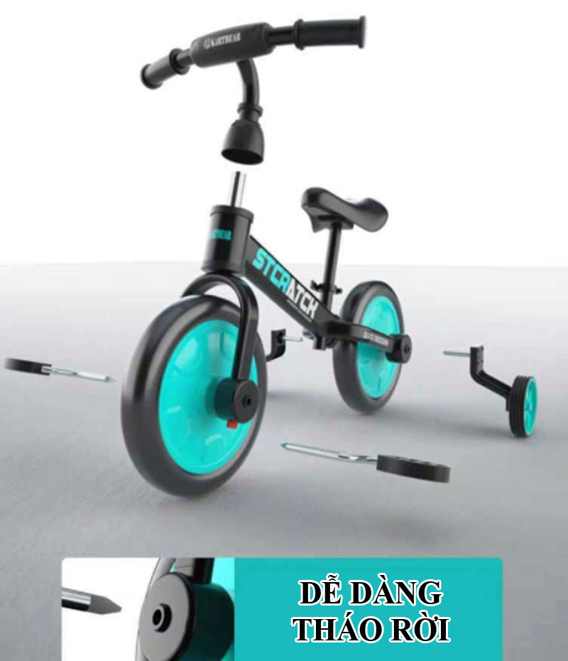 xe đạp xe chòi chân xe 4 bánh mini cho bé