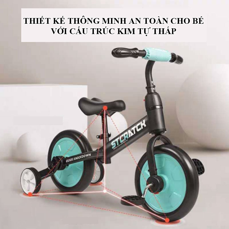 xe đạp xe chòi chân xe 4 bánh mini cho bé
