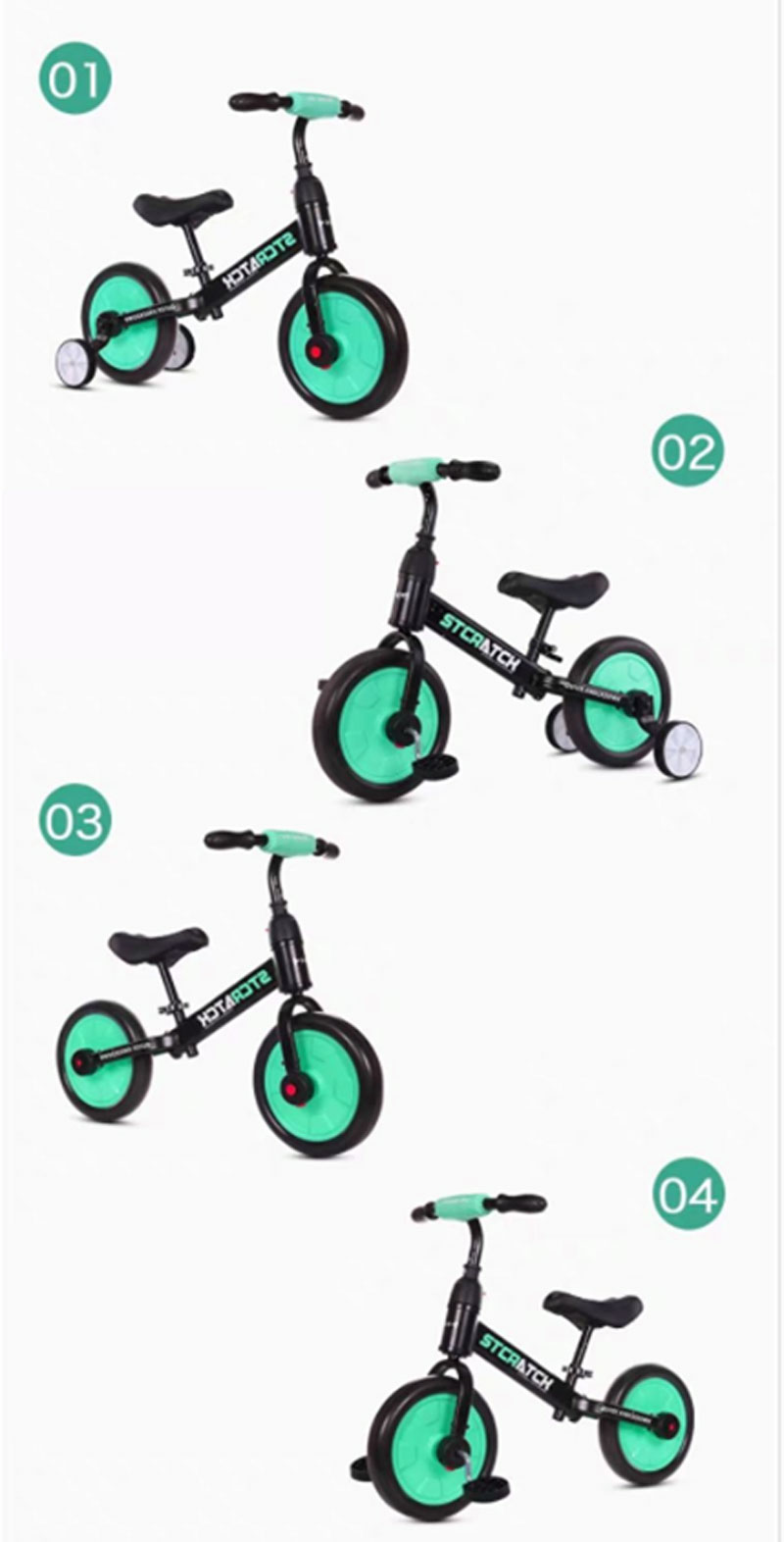 xe đạp xe chòi chân xe 4 bánh mini cho bé