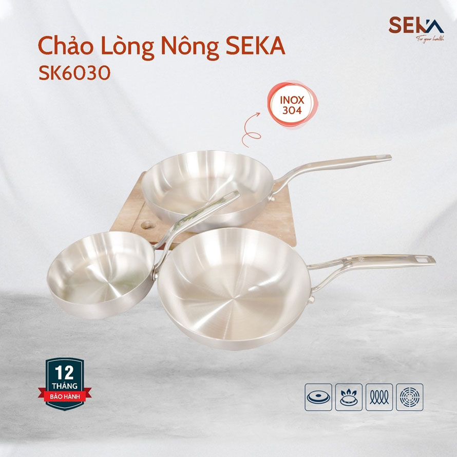 Chảo từ Inox lòng nông SEKA SK6030
