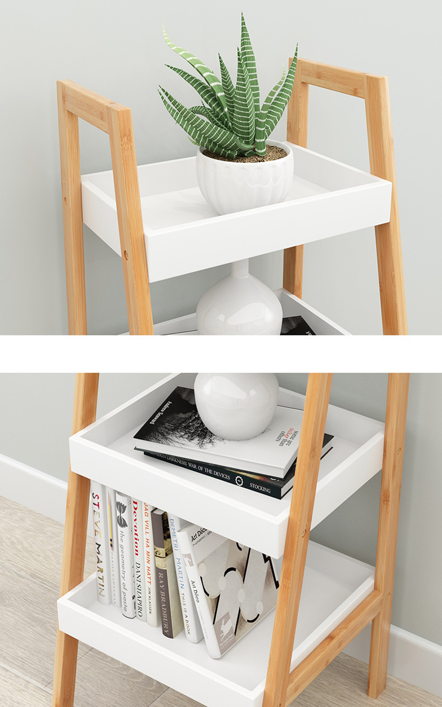 Kệ gỗ trang trí decor phòng khách