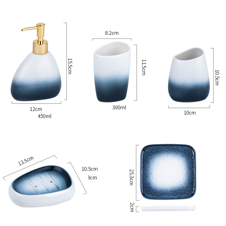 Bộ phụ kiện phòng tắm sứ Ombre