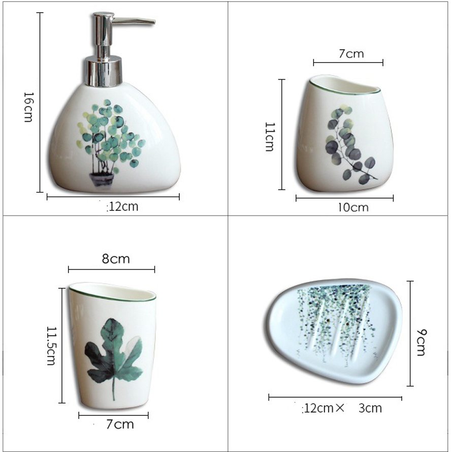 Set phòng tắm họa tiết xanh lá Nordic Greens