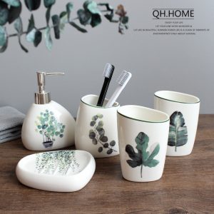 Set phòng tắm họa tiết xanh lá Nordic Greens