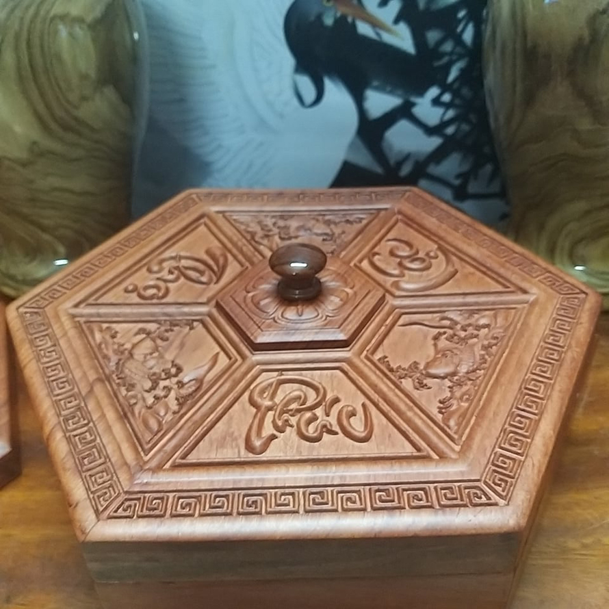 Khay mứt Tết gỗ Phúc Lộc Thọ