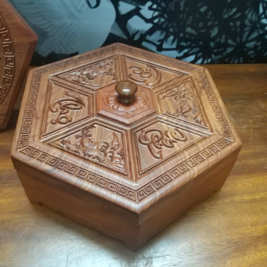 Khay mứt Tết gỗ Phúc Lộc Thọ