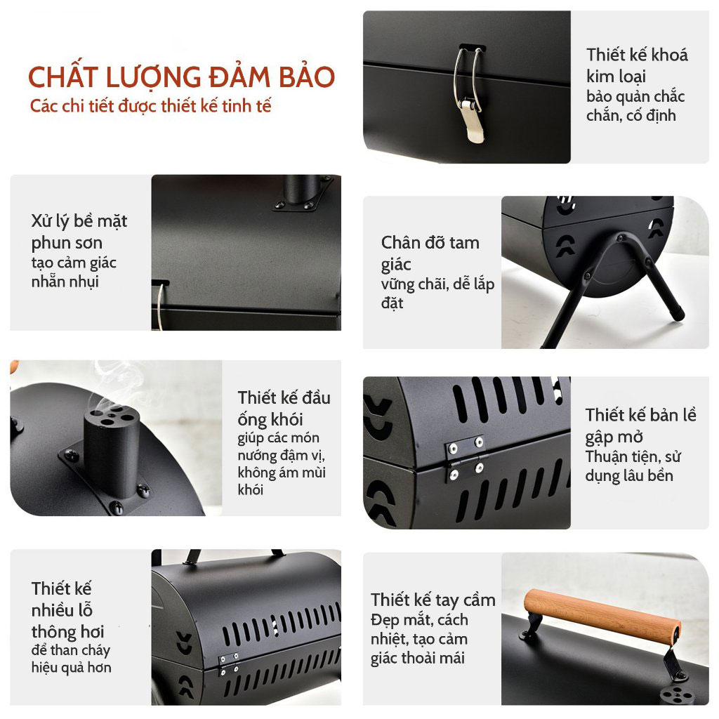 Bếp nướng than hoa ngoài trời mini