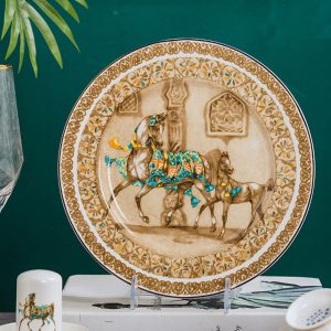 Bộ bát ngựa sứ xương hoa văn vàng 60 chi tiết