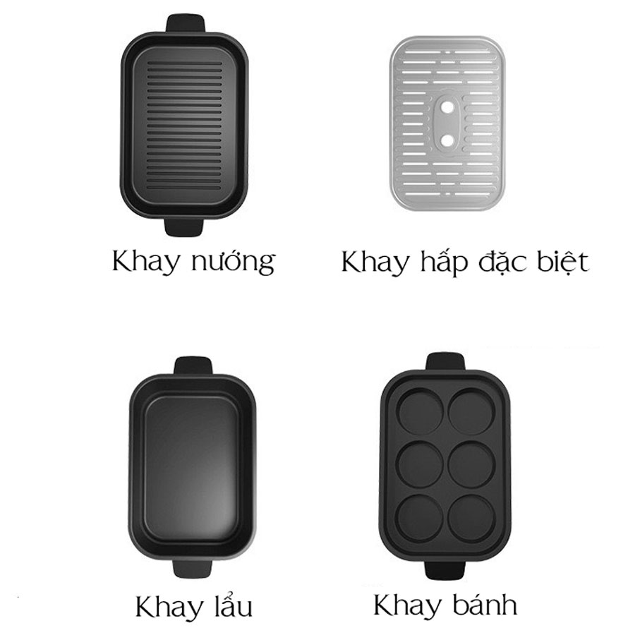 Nồi lẩu nướng hấp làm bánh đa năng Seka 4 trong 1