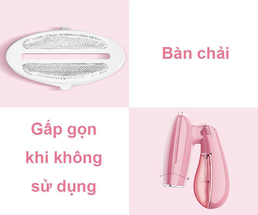 Bàn là ủi hơi nước cầm tay mini gấp gọn