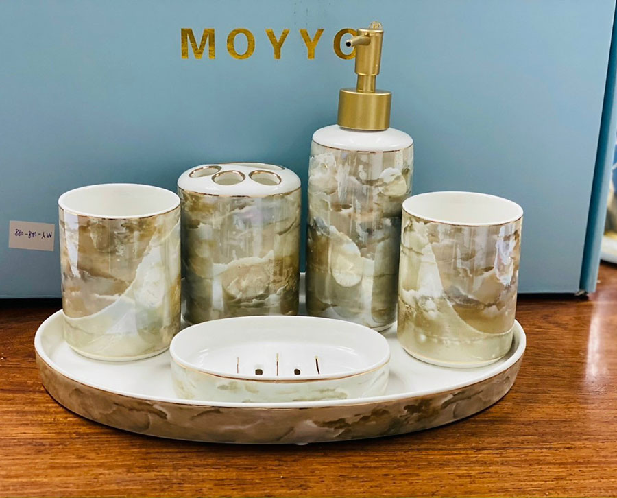 Bộ độ dùng phụ kiện phòng tắm vân đá Hoa Cương