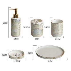 Bộ độ dùng phụ kiện phòng tắm vân đá Hoa Cương