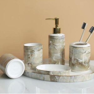 Bộ độ dùng phụ kiện phòng tắm vân đá Hoa Cương