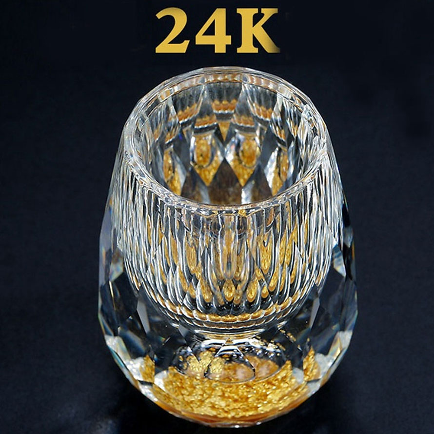 Bộ cốc ly rượu mắt trâu pha lê vàng 24k cao cấp sang trọng