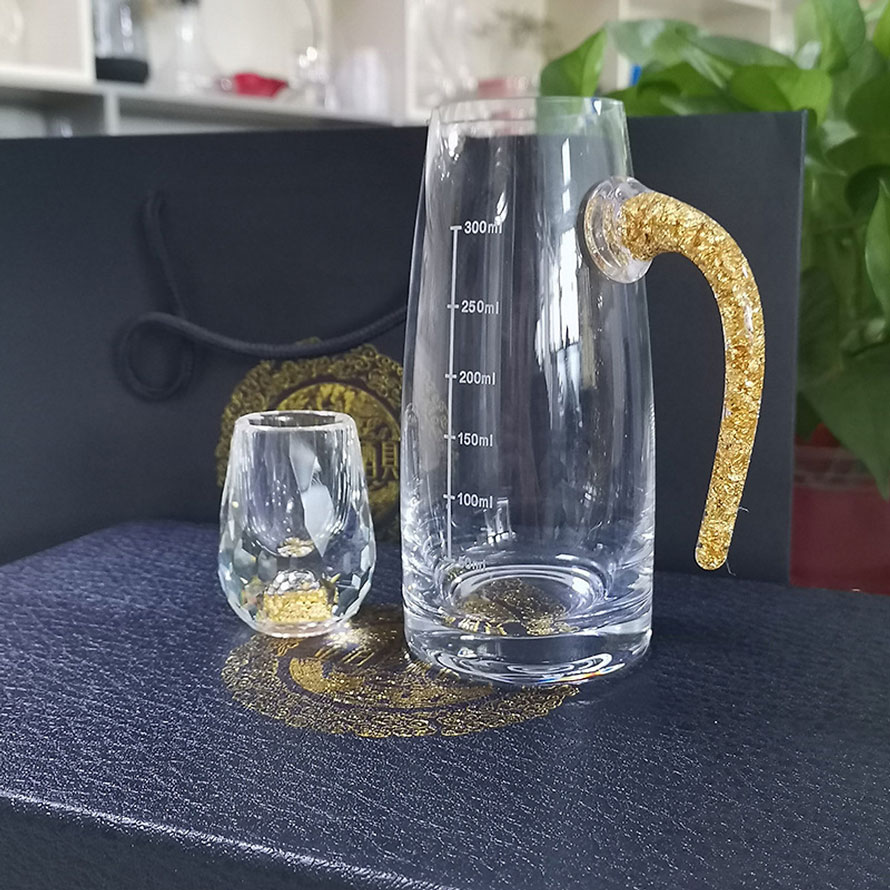 Bộ cốc ly rượu mắt trâu pha lê vàng 24k cao cấp sang trọng