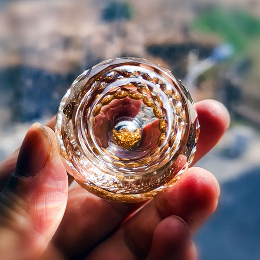 Bộ cốc ly rượu mắt trâu pha lê vàng 24k cao cấp sang trọng