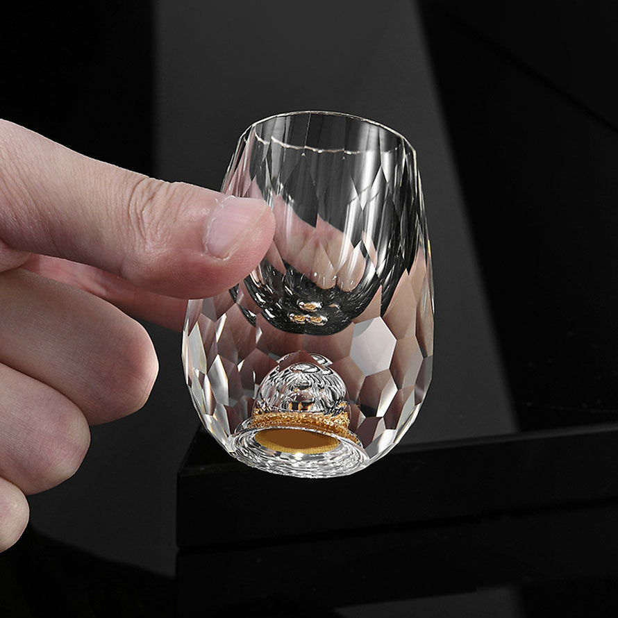 Bộ cốc ly rượu mắt trâu pha lê vàng 24k cao cấp sang trọng