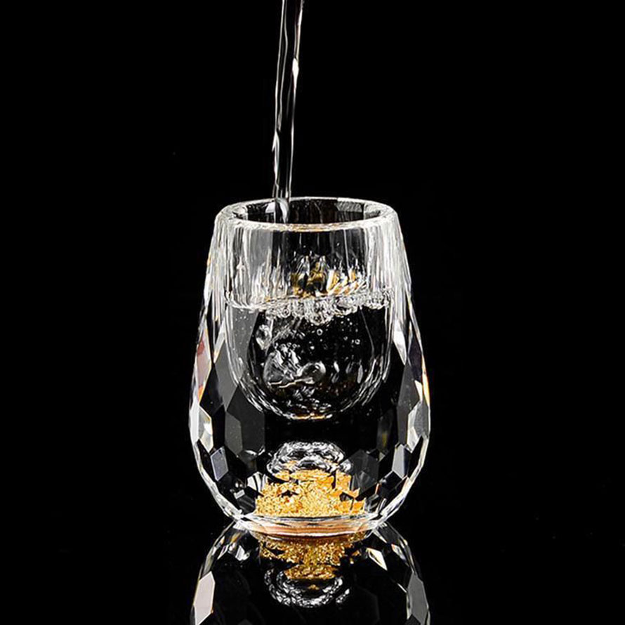 Bộ cốc ly rượu mắt trâu pha lê vàng 24k cao cấp sang trọng