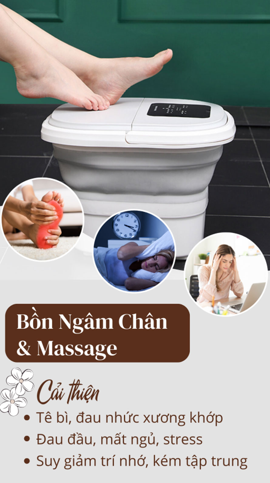 Bồn ngâm chân massage chân gấp gọn seka