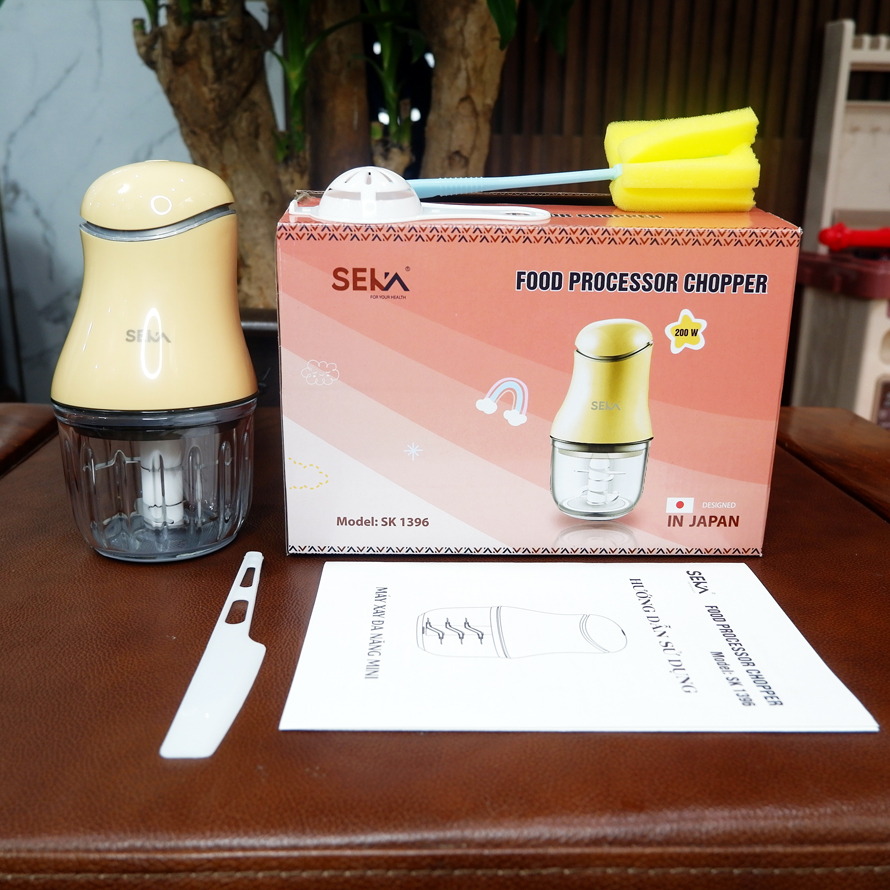 Máy xay thịt mini đa năng xay đồ đồ ăn dặm cho bé 6 lưỡi