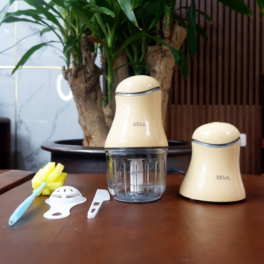 Máy xay thịt mini đa năng xay đồ đồ ăn dặm cho bé 6 lưỡi