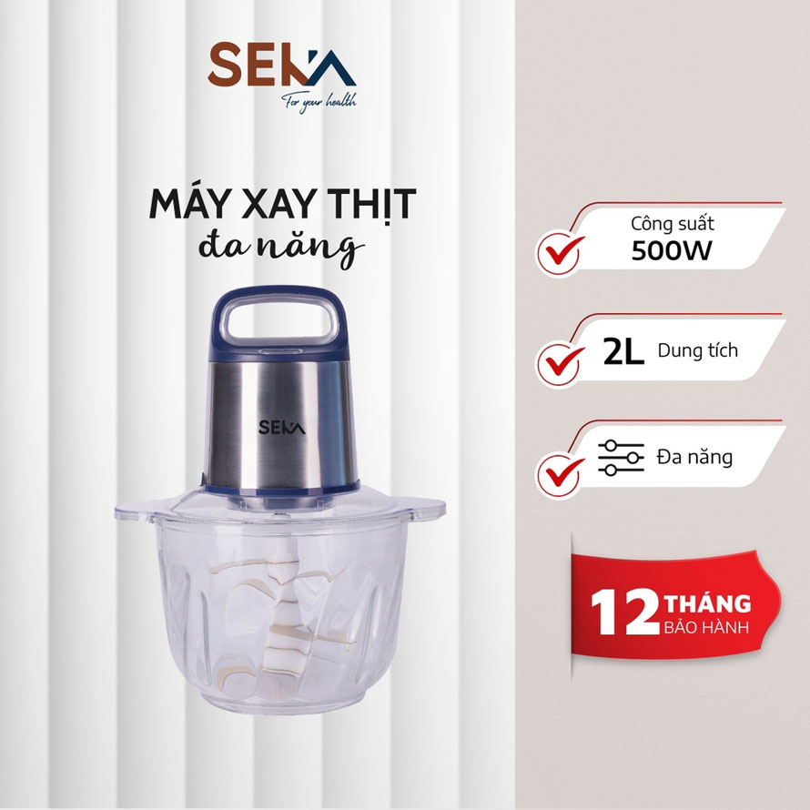 Máy xay thịt cá SEKA sk2288 chạy điện cối thủy tinh 2 lít