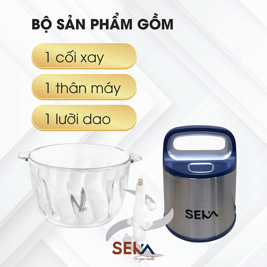 Máy xay thịt cá SEKA sk2288 chạy điện cối thủy tinh 2 lít