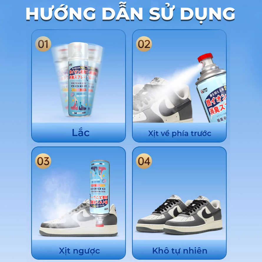 chai xịt khử mùi hôi giày