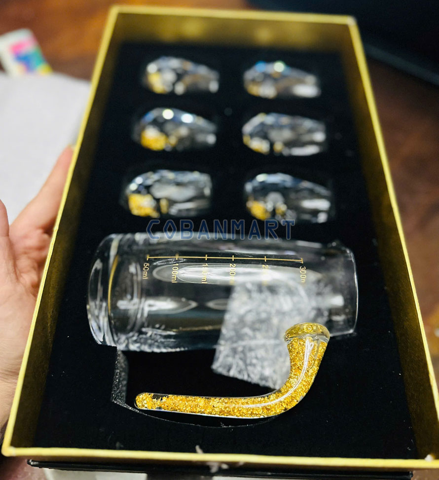 Bộ cốc ly rượu mắt trâu 24K