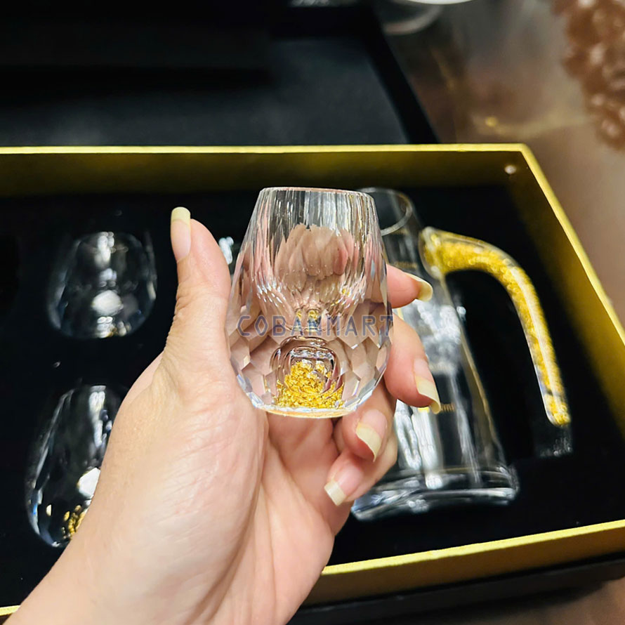 Bộ cốc ly rượu mắt trâu 24K