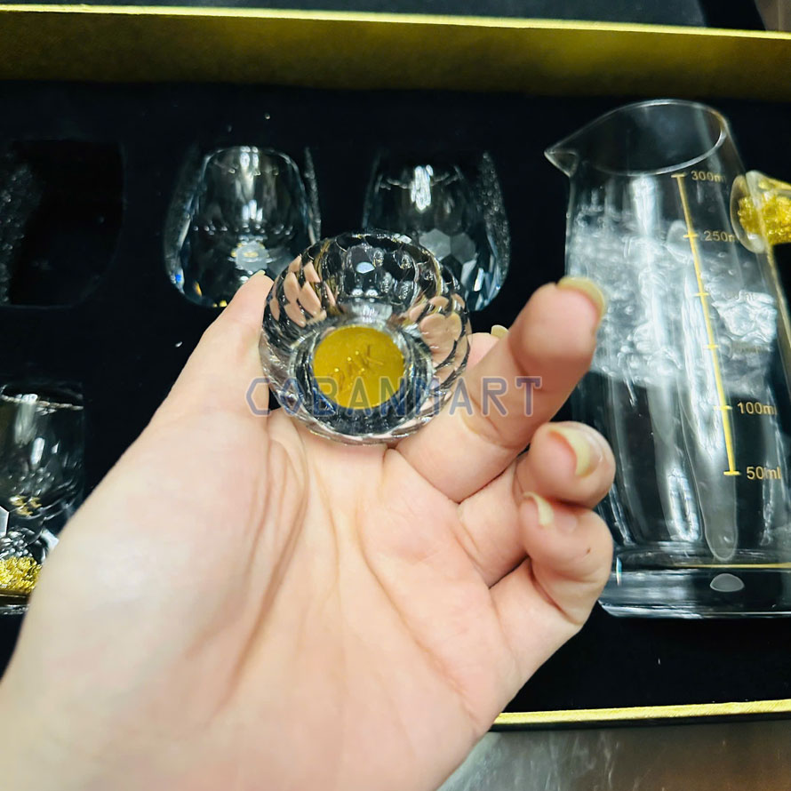 Bộ cốc ly rượu mắt trâu 24K