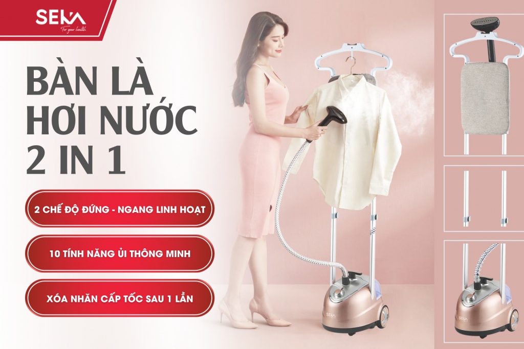 Bàn là hơi nước cây đứng SEKA SK479 xoay ngang linh hoạt